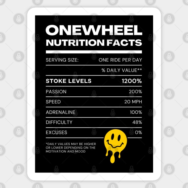 Onewheel Nutrition Facts Sticker by Funky Prints Merch